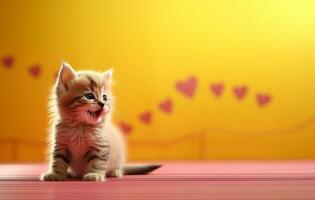 sibirisch Kätzchen sind perfekt zum Postkarten. ai generativ. foto
