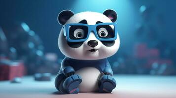 süß Panda Karikatur Charakter Hintergrund 3d Illustration. ai generativ. foto