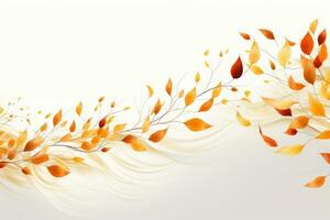 kunstvoll Komposition von Herbst Blätter, einstellen gegen ein makellos Weiß Hintergrund. das abwechslungsreich Formen, Farben, und Texturen von das Laub hervorrufen das Wesen von das Jahreszeit. generativ ai foto