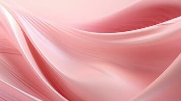 abstrakt Rosa seidig und glatt Wellen Hintergrund, ai generativ foto