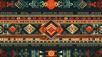 ein ethnisch Muster mit Stammes- Entwürfe. generativ ai foto