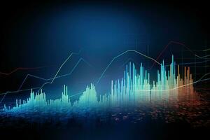 ein abstrakt Bild von ein Graph Diagramm mit ein Linie. generativ ai foto