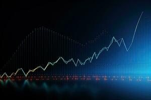 ein Bild von ein Graph Diagramm auf ein dunkel Hintergrund. generativ ai foto