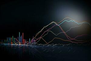 abstrakt Graph Linie auf dunkel Hintergrund. generativ ai foto