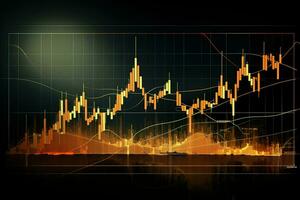 Bild von ein Lager Diagramm auf ein schwarz Hintergrund. generativ ai foto