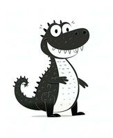 ein Karikatur Alligator mit ein groß Mund. generativ ai foto