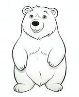 ein Karikatur Polar- Bär Stehen oben und lächelnd. generativ ai foto