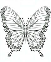 Schmetterling Färbung Seiten zum Erwachsene. generativ ai foto