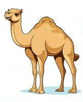 Karikatur Kamel isoliert auf Weiß Hintergrund. generativ ai foto