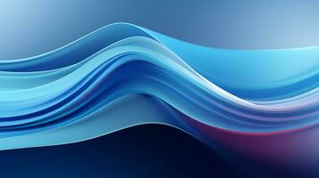 3d Blau abstrakt Welle Hintergrund ai generativ foto