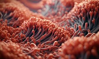 Krebs Zellen gesehen von ein Mikroskop, generativ ai foto
