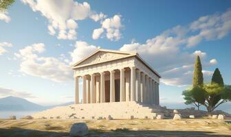 uralt griechisch die Architektur Gebäude Kunst, ai generativ foto