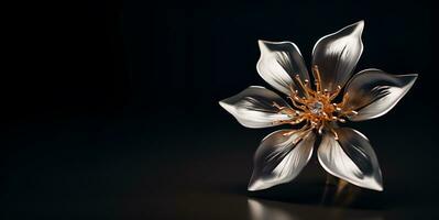 Blumen von Metall leer Raum, ai generativ foto