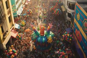 Karneval Parade auf das Straße im Rio de Janeiro ,brasilianisch Karneval ,generativ ai foto