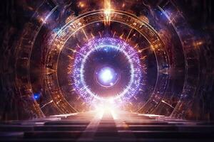 magisch Leistung Portale holographisch Sternentor Kosmos Hyperraum, ai generativ foto