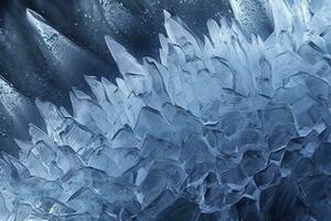 abstrakt Eis Texturen auf Auto Fenster im Winter. gefrostet Glas und Eis. ein texturiert sehen. Hintergründe und Texturen Konzept. ai generativ foto