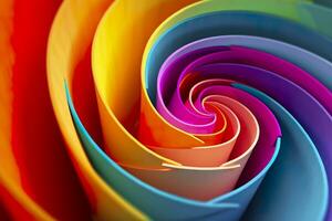 geometrisch Spiral- Muster im beschwingt und energisch Farben. ein Fachmann Farbe Benotung Experiment. ai generativ foto
