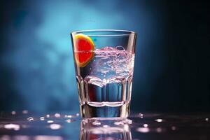 Konzept von stark alkoholisch trinken. Wodka trinken. generativ ai foto