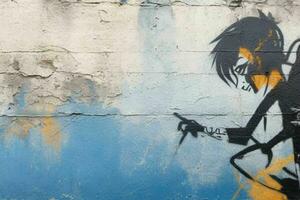 beschwingt Graffiti Wandgemälde auf das Mauer Hintergrund. ai generativ Profi Foto