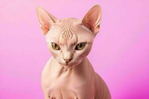 Porträt von ein Sphynx Katze. ai generativ Profi Foto