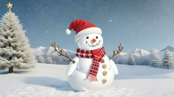 festlich Weihnachten Hintergrund mit Schneemann foto