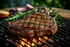 ein robust T-Bone Steak gewürzt zu Perfektion und ma foto