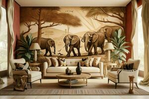 afrikanisch inspiriert Mauer Wandbilder und Hintergrund Design foto