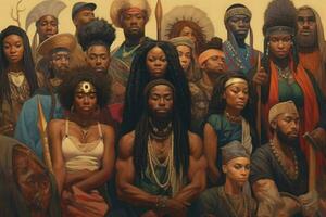 feiern das Vielfalt und Stärke von schwarz Mensch foto