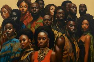 feiern das Vielfalt und Stärke von schwarz Mensch foto