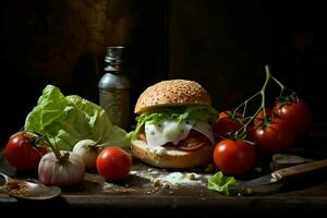 Gewürze Scheiben von Tomaten Herbheit knusprig foto