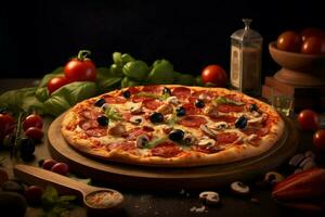 fotorealistisch Produkt Schuss Essen Fotografie Pizza foto