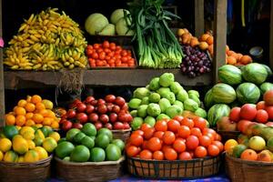 das Fülle und Vielfalt von afrikanisch Früchte und Gemüse foto