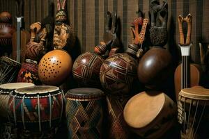 das Rhythmus und Harmonie von afrikanisch Musical Instrumente foto