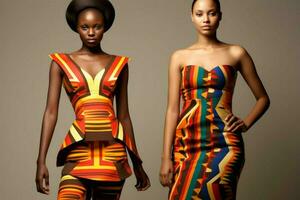 verwenden von afrikanisch Stoffe und Farben im zeitgenössisch c foto