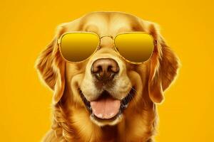 ein golden Retriever Hund tragen Sonnenbrille auf ein Ihr foto