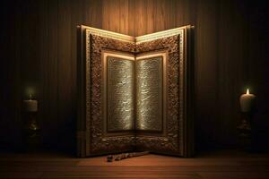 ein Bild Rahmen mit das Wörter Koran auf es foto