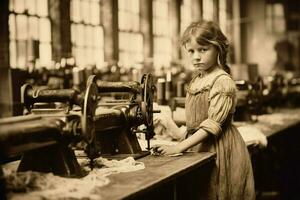 Fabrik Kind Arbeiter Jahrgang 1800 Jahr foto