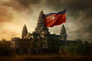 Flagge Hintergrund von Kambodscha foto