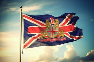 Flagge Hintergrund von Cayman Inseln das foto