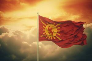 Flagge Hintergrund von Norden Mazedonien foto