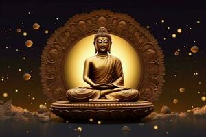 Gautum Buddha vesak Purnima Statue Symbol von Frieden foto