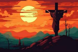 gut Freitag Hintergrund mit Jesus Christus und Kreuz foto