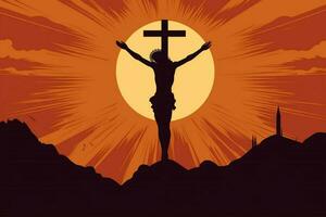 gut Freitag Hintergrund mit Jesus Christus und Kreuz foto