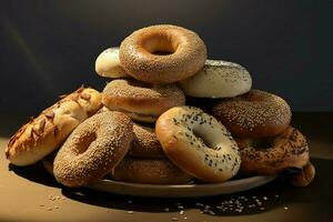 Foto von Bagels mit Nein Hintergrund