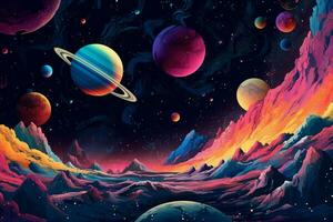 Planet Raum bunt Illustration foto