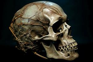 ein Skelett Kopf foto