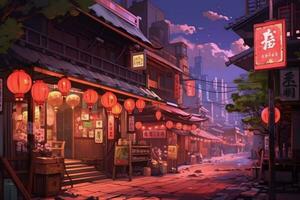 das Spiel Kunst Hintergrund von Japan Illustration foto