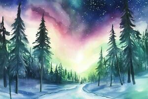 das Illustration zeigt ein nordisch Aurora Borealis foto