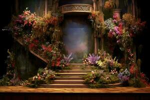 das Bühne von das Bühne mit Blumen und ein Bühne foto