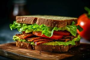 vegan Sandwich köstlich und nahrhaft Möglichkeit fo foto